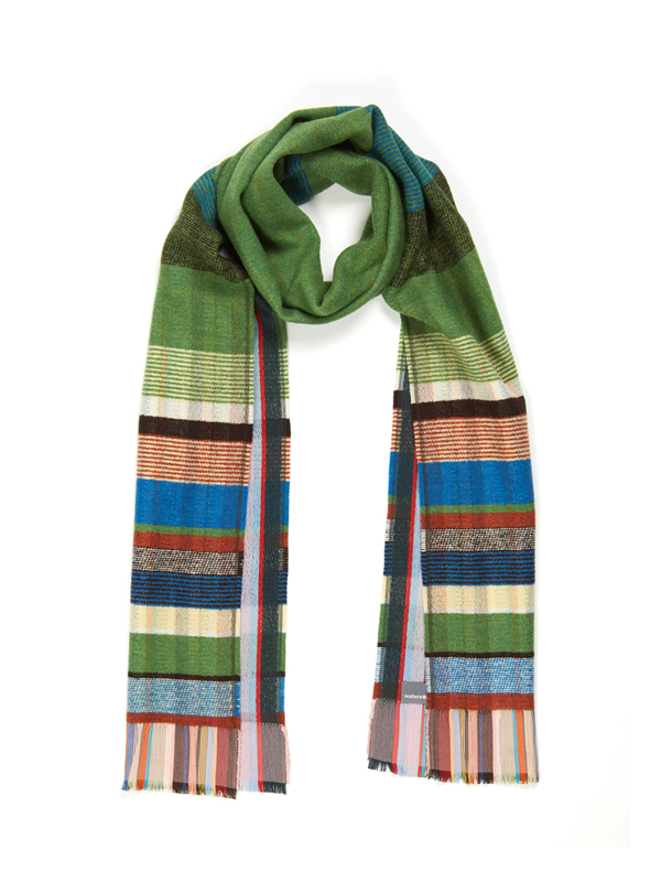 Wallace and Sewell Silk Lambswool Bondone Scarf Green